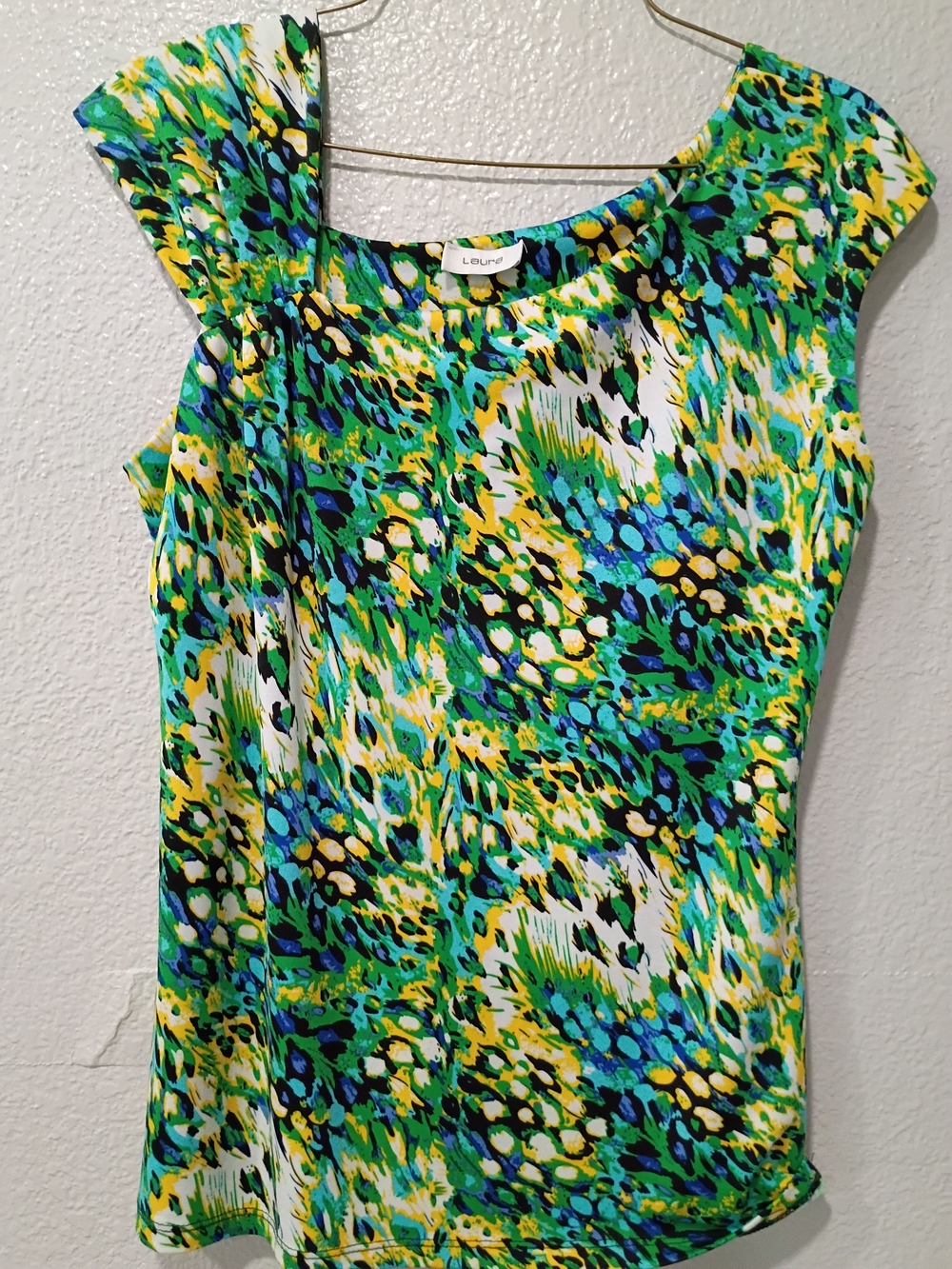 Laurie Green Multi-Color Print Cap Sleeve Tank